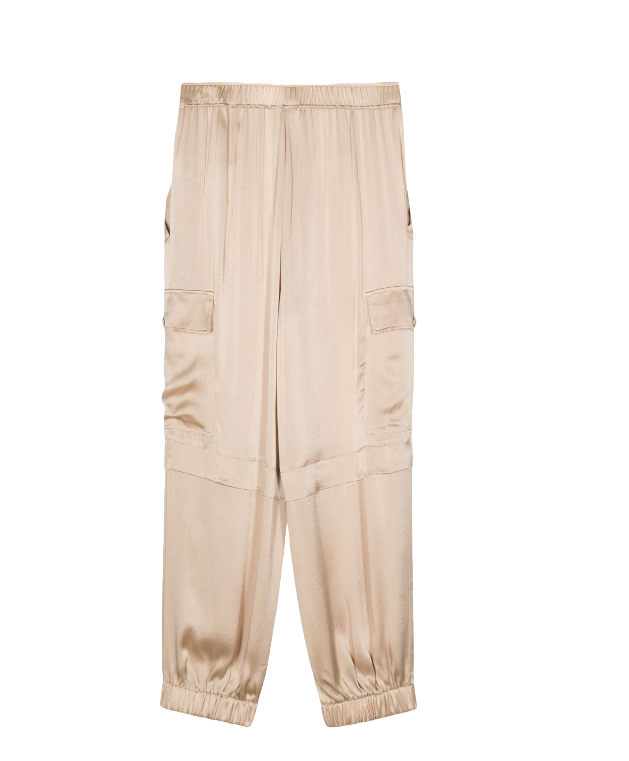 Pantalone cargo in rasetto Camel Semicouture