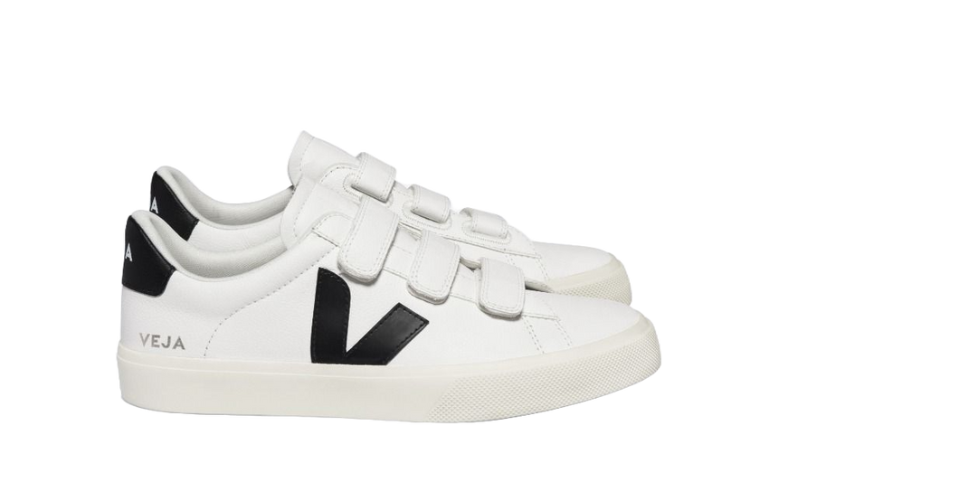 RECIFE LEATHER WHITE BLACK VEJA