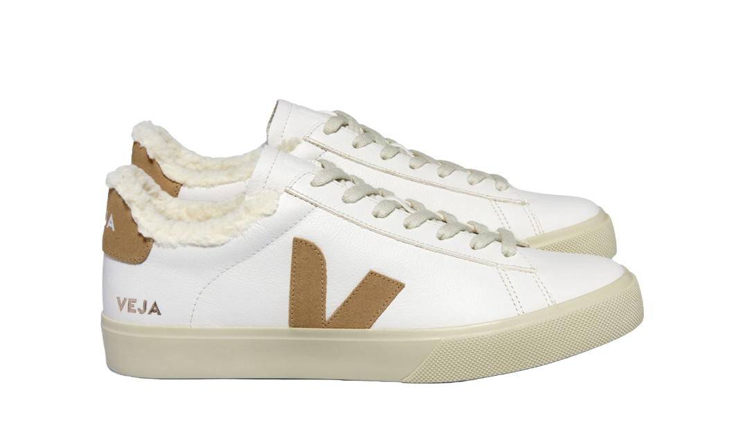 CAMPO FURED LEATHER WHITE DESERT VEJA