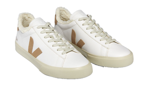 CAMPO FURED LEATHER WHITE DESERT VEJA