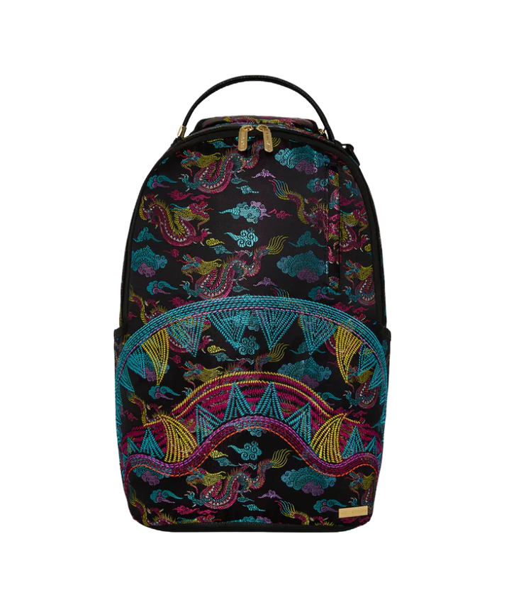 Zaino Embroidered Dragons Backpack