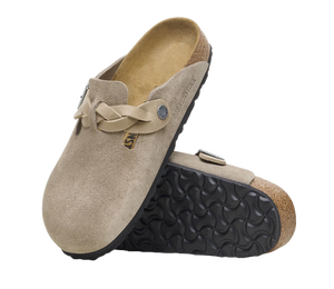 Birkenstock Boston Braided Pelle scamosciata - Taupe Uomo