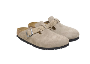 Birkenstock Boston Braided Pelle scamosciata - Taupe Uomo