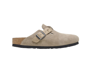 Birkenstock Boston Braided Pelle scamosciata - Taupe Uomo