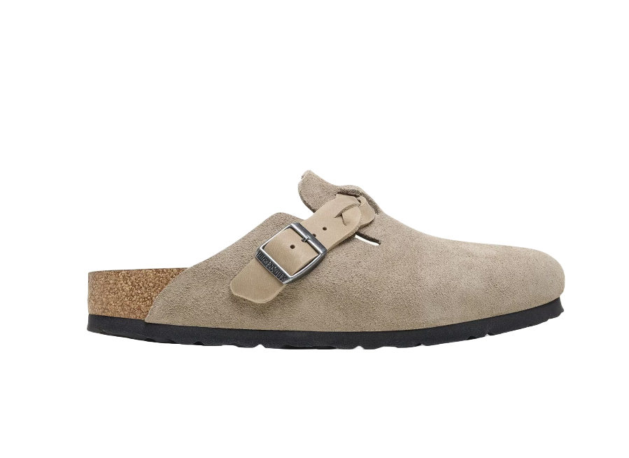 Birkenstock Boston Braided Pelle scamosciata - Taupe Uomo